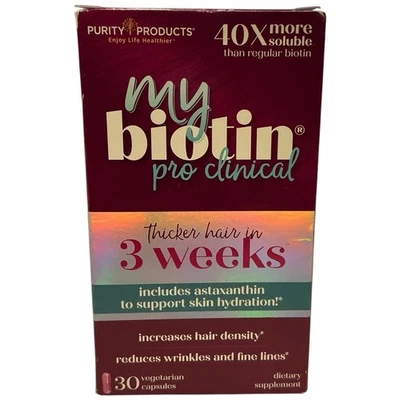 Purity Products MyBiotin ProClinical 30 Capsules Thicker Hair 3 Weeks - Image 1 of 4
