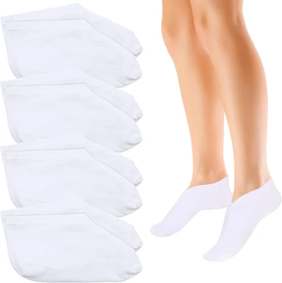 SCETTAR Moisturising Socks 4 Pairs Overnight Spa Cotton for Dry Cracked Feet Care