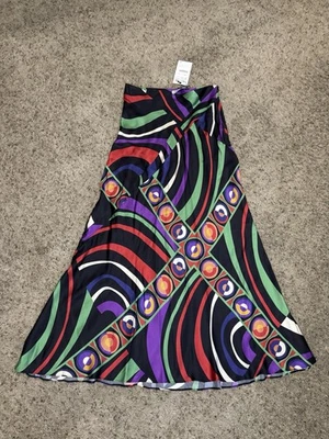 NUEVO CON ETIQUETAS ZARA Maxi Falda Negra Mezcla Estampado Satinado Sedoso Bohochic Glam Femenino PEQUEÑA 28” Foto 1 de 4