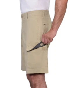 Pantalones cortos cargo WearFirst para hombre tela elástica 9 pulgadas Entrepierna elige tamaño y color - Imagen 1 de 20