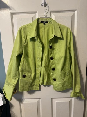 Chaqueta Blazer Karen Kane Algodón Spandex Verde Lima Talla Grande Foto 1 de 4
