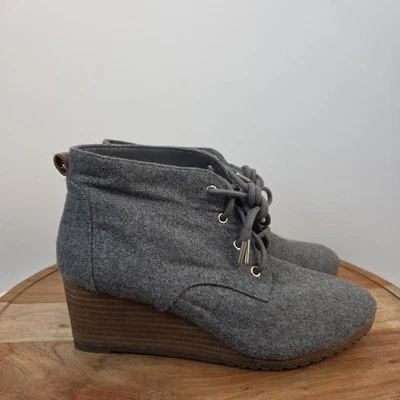 Zapatos Dr Scholls para mujer talla 7,5 grises botas de cuña Be Energized cómodos con cordones Foto 1 de 4