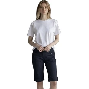 Ann Taylor Women Chino Bermuda Short 2 Black Nautical Buttons 11" Stretch Cotton - Picture 1 of 8