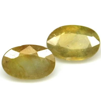 10,11 карата Пара овальных желтых сапфиров с подогревом Мадагаскар - Изображение 1 из 4