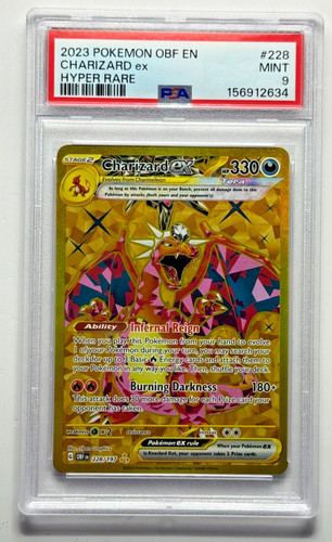 🔥Charizard EX Hyper RARE Pokemon Card PSA 8 NM-MT Obsidian Flames