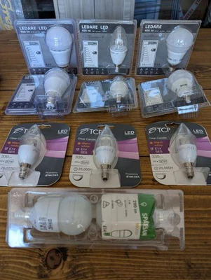 11 x Bundle IKEA & TCP LED Bulb E14 E27 11W 6.3W 7W 5W Candle Bedside Lamp  - Image 1 of 4