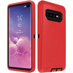 Red Heavy Duty Defender Military Grade Case For Galaxy S10 5G - Picture 1 of 6