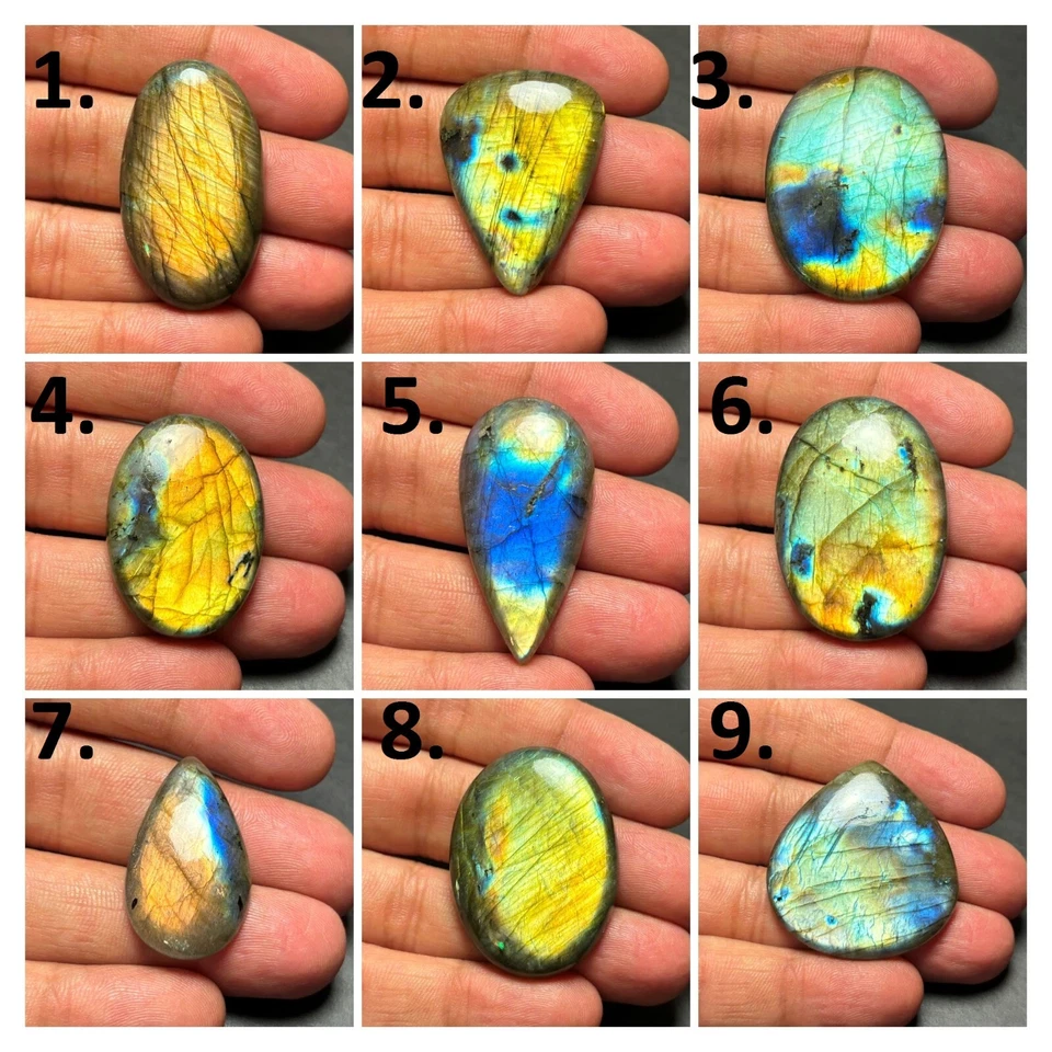 Cabochão de labradorita natural pedra preciosa semipreciosa para fazer joias J 9580 - Imagem 1 de 1