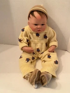 Vintage 2005 Linda Murray Reborn Boy Baby Doll with Rabbit outfit. 18" long - Picture 1 of 6