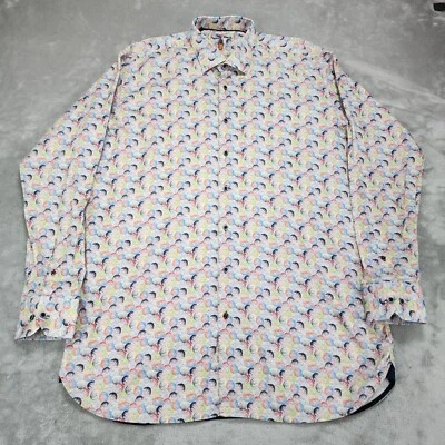 Camisa Visconti Negra Hombre XXLT Gris Geométrica Psicodélica Manga Larga Con Botones Foto 1 de 4