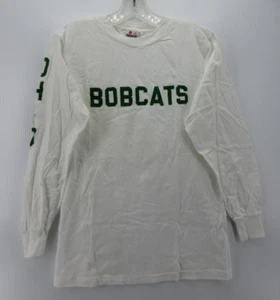 VINTAGE Ohio Bobcats Shirt Men Medium White Signal Mega Tee University 80s * - Picture 1 of 14