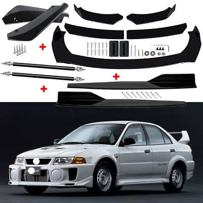For Mitsubishi Lancer Front Rear Bumper Lip Spoiler Body Kit Splitter Side Skirt - Image 1 of 4