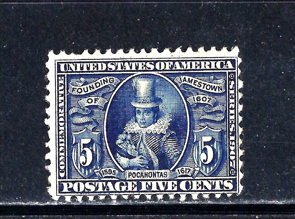 #330 US 5 CENT BLUE JAMESTOWN EXPO.-MINT-N/G-FINE-VF - Image 1 of 1
