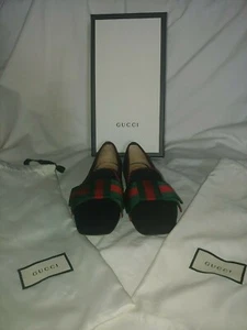 Gucci Shoes Black Suede With Bow Size 37 Gucci Flats Loafers  - Picture 1 of 8