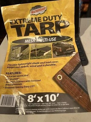 Lona de malla de alta resistencia para camión, cubierta protectora negra multiusos de 8' x 10' Foto 1 de 4