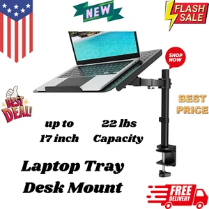 WALI Laptop Tray Desk Mount for Laptop Notebook up to 17" Adjustable Black NEW! - Bild 1 von 6