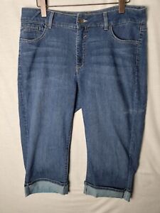 Lee Riders Capri Jeans Blue Mid Rise 3/4 Cropped Denim - Women's UK Size 18