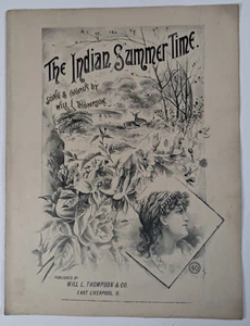 The Indian Summer Time Antique 1888 Sheet Music Will L Thompson 19th Century - Picture 1 of 3