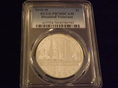 2010-P   $1      DISABLED VETERAN          PCGS PR 70 DCAM - Image 1 of 2
