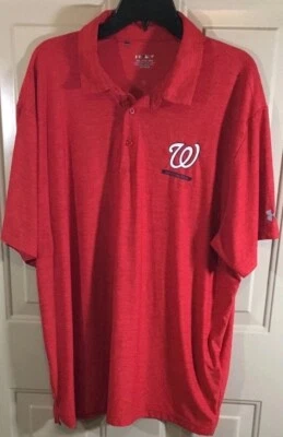 Under Armor NHL Washington Capitals Red Golf Polo Shirt 2XL Nice - Image 1 of 4