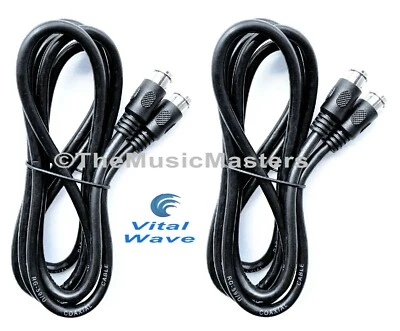 2X Black 6ft PUSH-ON Coaxial Digital Video Cable TV Satellite Antenna Wire VWLTW - Image 1 of 4
