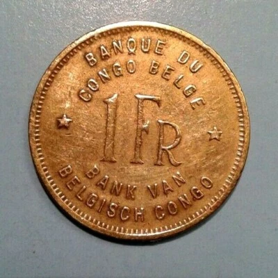 Belgian Congo 1 Franc coin 1944 - Image 1 of 2