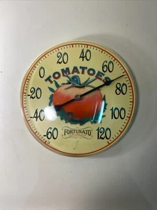 Termometro da esterno vintage Fortunato Seed Company pomodori diametro 12" - Foto 1 di 7