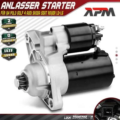 Anlasser Starter 1.1 KW 10 Zähnez. für VW Polo Golf 4 Audi A2 Skoda Fabia I Seat - Bild 1 von 4