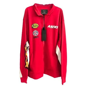 AKOO Sportsman Full Zip Runner Jacket Racing Red White No Rivals LFLW $98 - Picture 1 of 4