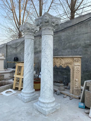 INCREDIBLE CARRARA MARBLE CORINTHIAN COLUMNS - CCMC6 Cover