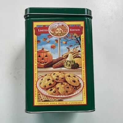 Old Vintage Nestle Toll House Cookies Metal Tin Can Green- Limited Edition 6”x4” - Image 1 of 4