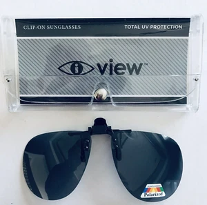 Polarized Clip On Flip Up Sunglasses 100% UV Protection & Carrying Case Unisex - Picture 1 of 4