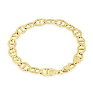 10K Yellow Gold Solid 2mm-9mm Mariner Anchor Link Chain Men Women Bracelet 7"-9" - Picture 1 of 75