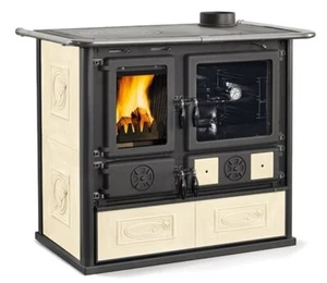 Stufa cucina a legna 5 stelle NORDICA Rosa 5.0 VST 8,8 kW ceramica liberty panna - Foto 1 di 1