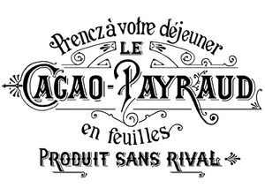 Cacao Payraud Typography 4 pcs 3.5 Inch Black Fused Glass Decals - Picture 1 of 1