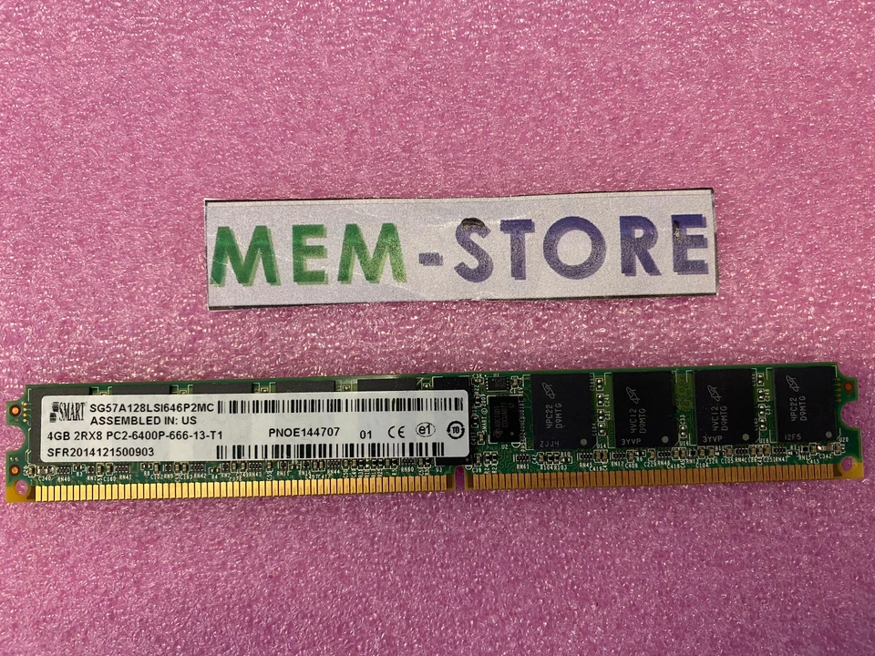 Smart SG57A128LSI646P2MC 4GB 240P-DDR2-4GB-PC6400-ECC-REG 2RX8 SFR2014121500903 - Image 1 of 1