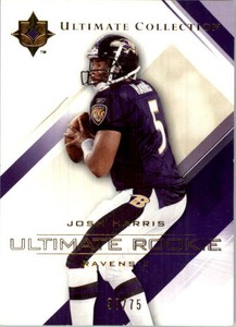 2004 Ultimate Collection Gold Ravens Football Card #99A Josh Harris /75