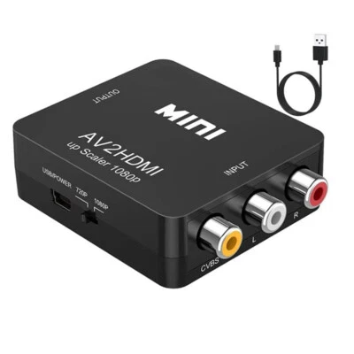 RCA AV to HDMI HD Converter Composite CVBS Video Adapter Wii NES SNES - Image 1 of 4