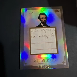 2023 Pieces of the Past ABRAHAM LINCOLN AUTHENTIC HANDWRITING RELIC 11/50 - Picture 1 of 4