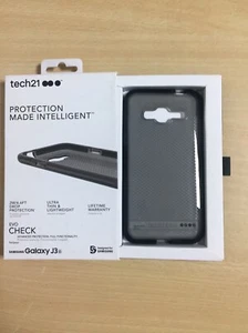 Official Tech21 J3 Case For Samsung Galaxy J3 Evo Check Cover Black - Picture 1 of 2