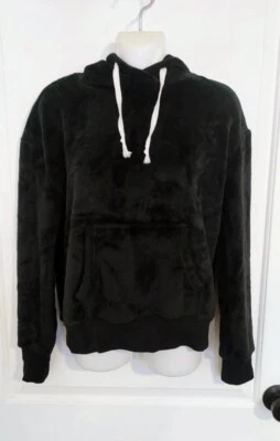 Sudadera con capucha negra de felpa XS para mujer Foto 1 de 4