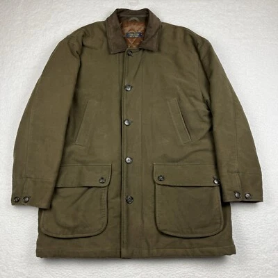 Vintage Brooks Brothers Jacket Mens Large Field Wool Leather Flannel Chore Coat - Image 1 of 4