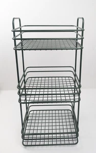 Vintage Gemüseregal kunststoffbeschichtet dunkelgrün 3 Etagen - Bild 1 von 11