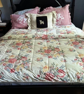 VINTAGE RALPH LAUREN DYLAN'S GROVE FULL/QUEEN COMFORTER FLAGS & FLORAL - Picture 1 of 4