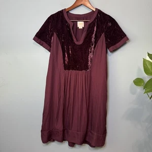 Maeve by Anthropologie Plum Wine Velvet Tunic Dress. Size XS - Picture 1 of 13