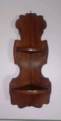 Beautiful Vintage Solid Wood Handmade Corner Wall Hanging Shelf 4-1/2" X 17-3/4" - Image 1 of 4