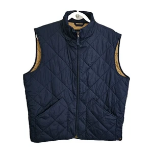 J. Crew Walker Vest Mens Large Navy Blue Quilted Full Zip Outerwear Jacket NWT - Picture 1 of 9