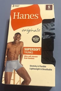 Hanes Originals Super Soft Trunk Bambus Unterwäsche 3 Paar, Größe Small (28-30) - Bild 1 von 3
