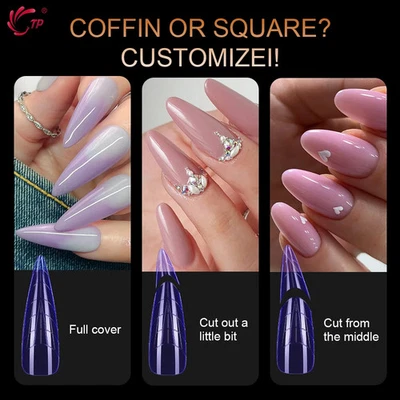 Nagel Dual Form Set Bunte Acryl Verlängerung Formen Tips Poly Gel - Bild 1 von 4