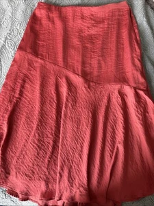 American Eagle Size L Rust Red Midi Skirt Asymmetrical Flowy Lightweight - Picture 1 of 7